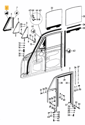 Window (Vent) Seal, (Left) - 356B, 356C Coupe  