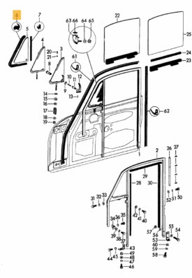Window (Vent) Seal, (Right) - 356B, 356C Coupe  