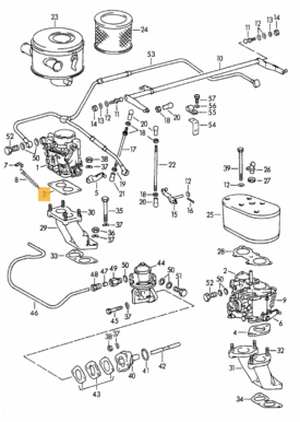 Carburettor, Base Gasket - Zenith 32NDIX  