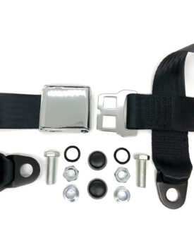 Seat / Lap Belt (Black) with Chrome Lift Lever & Mounting Hardware  