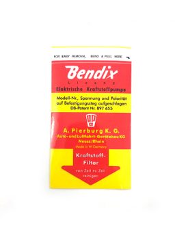 Decal, Bendix for early 911 Electric Fuel Pump  