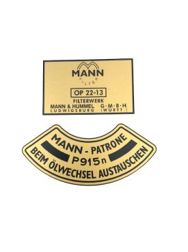Decal, Mann Oil Filter Canister, Set  