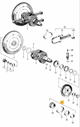 Engine Main Bearing Set, (50mm Crank), Standard Case / Standard Crank - 356A, 356B  