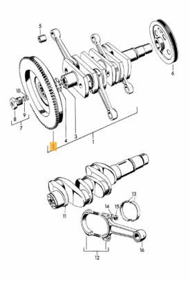 Engine Flywheel 180mm - 356PreA, 356A, 356B  