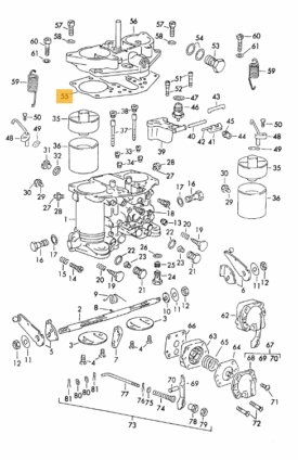 Carburettor, Paper Gasket - Solex 40PII  
