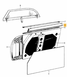 Speedster Door Top (Left) with Ferrules for Side Screen  