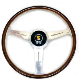 Steering Wheel, 420mm Nardi Reproduction with Porsche Horn Button and Boss. 24 Spline  