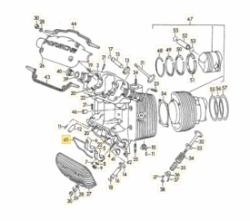 Engine, Valve Cover Exhaust Gasket Cord, Four Cam - 356 Carrera  