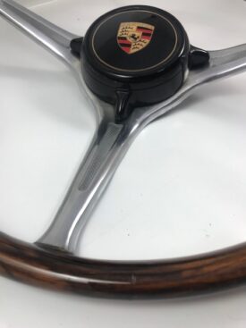 Steering Wheel, 425mm, Wood effect Rim (as per Carrera) with Horn Button (Used Original) - 356B T6, 356C  