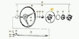Steering wheel, Deluxe Horn Ring (Used Original) - 356B, 356C  