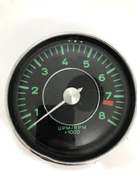 Early 911 VDO Tachometer Gauge, 7200 Red Line, Green Faced (Date 05/66) NOS  